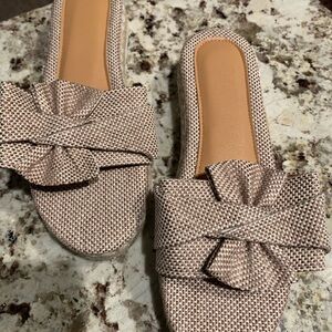 Comfy Tan tweed Women's Slide Sandals